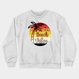 Beach Vibes // Palm tree Sunset Design Crewneck Sweatshirt